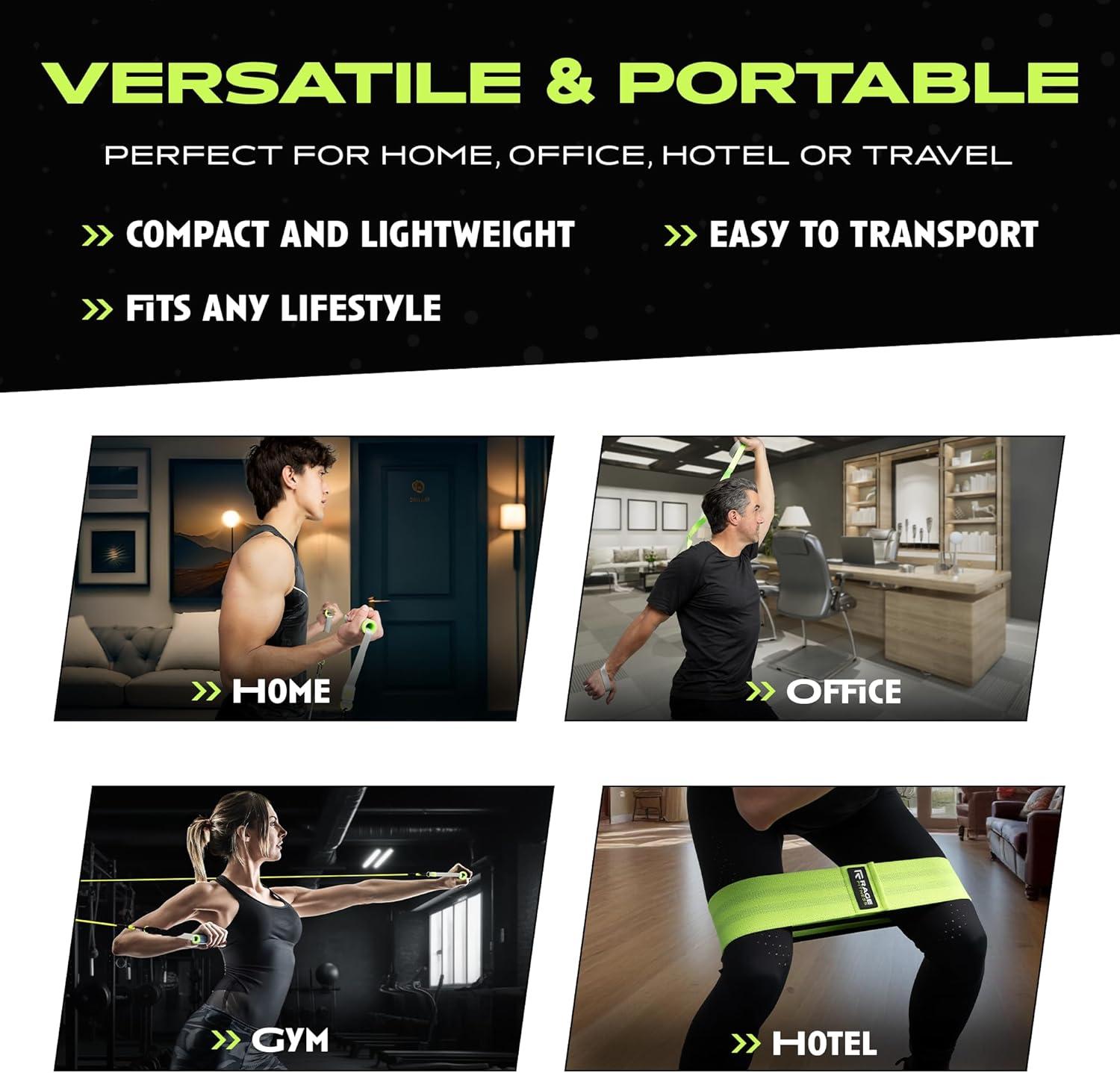 image:imageEx Kit Home Gym Equipment with Carry Bag 10Pcs Resistance Bands Kit with Handles Door Anchor Jump Rope Booty Bands amp More Full Body Workout Bands Set for Strength Cardio amp FlexibilityBlack