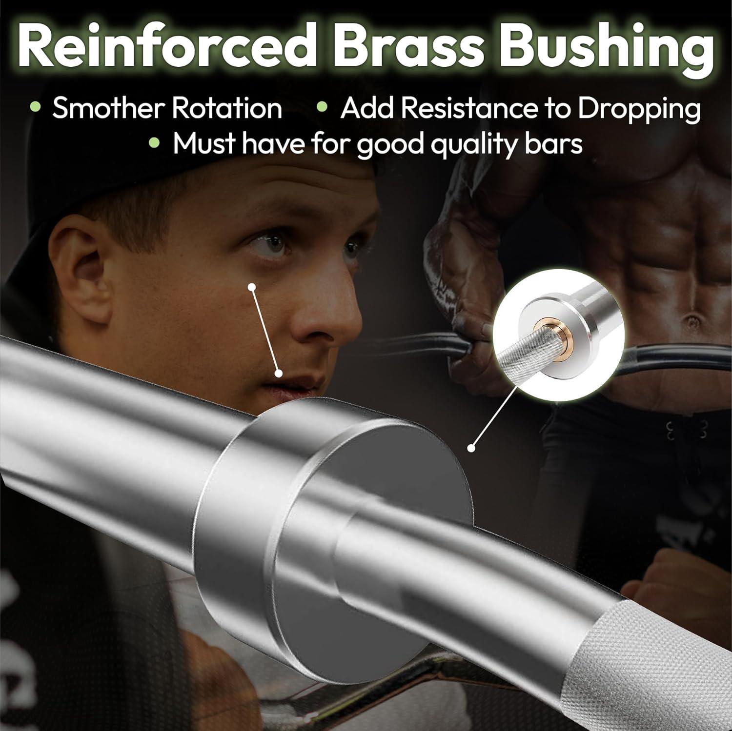 image:imageRage Fitness EZ Curl Bar 47 Inch 2 inch 17lbs Alloy Steel with Chrome Finish amp Nylon Bushings EZ Bar with 400lbs Max Capacity Home Gym Curling Bars for Weightlifting amp Other Upper amp Lower Body Movements