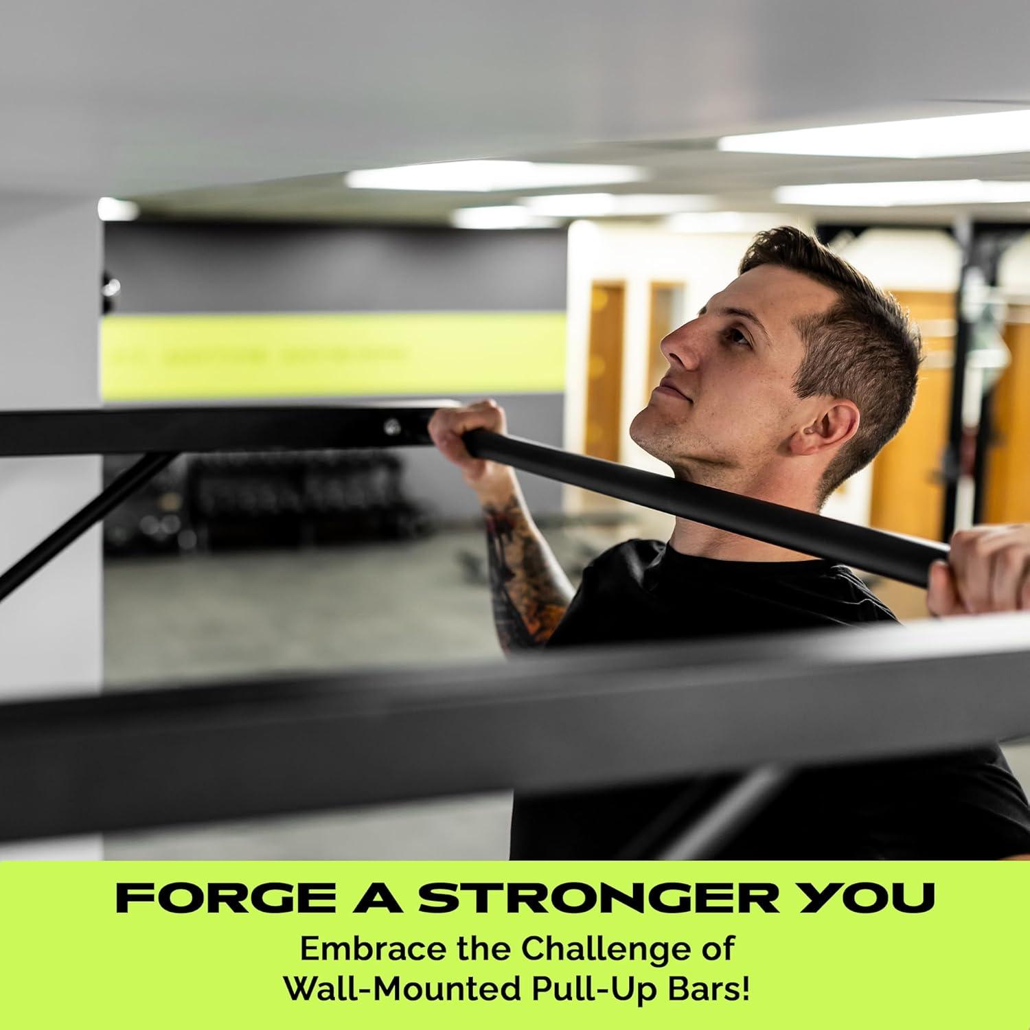 image:imageRage Fitness HeavyDuty Wall Mounted Pull Up Bar 500 lbs Weight Capacity Maintain Upper Body Strength amp Core Stability Space Efficient Steel Chin Up Black Bar for Home amp Gym Versatile Workouts