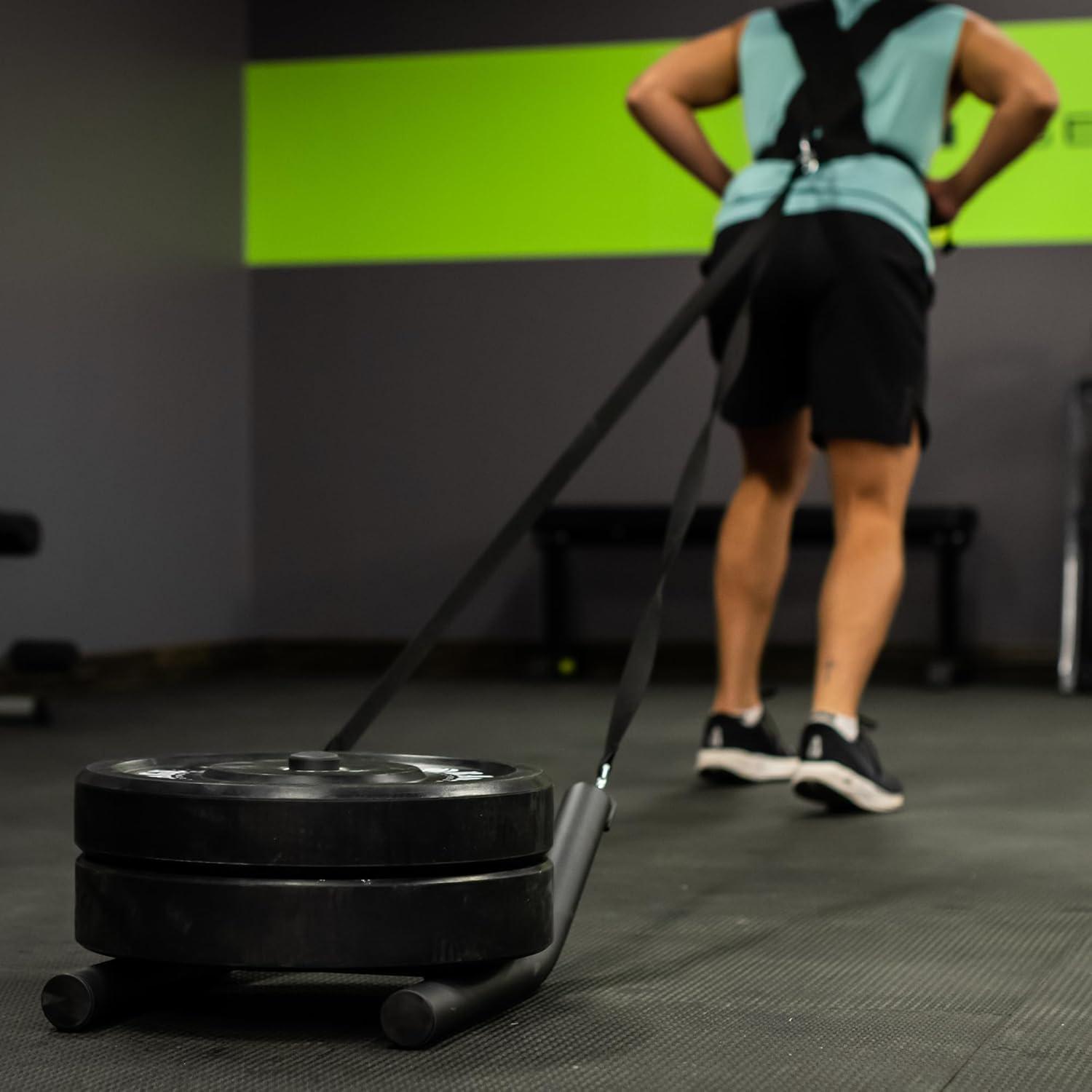 image:imageRage Fitness R2 Weight Training Pull Sled with Harness 90 LBS Capacity amp 65 Feet Strap Power Speed Sled Ideal for Endurance and Weight Training Compatible with Bumper Plates Black