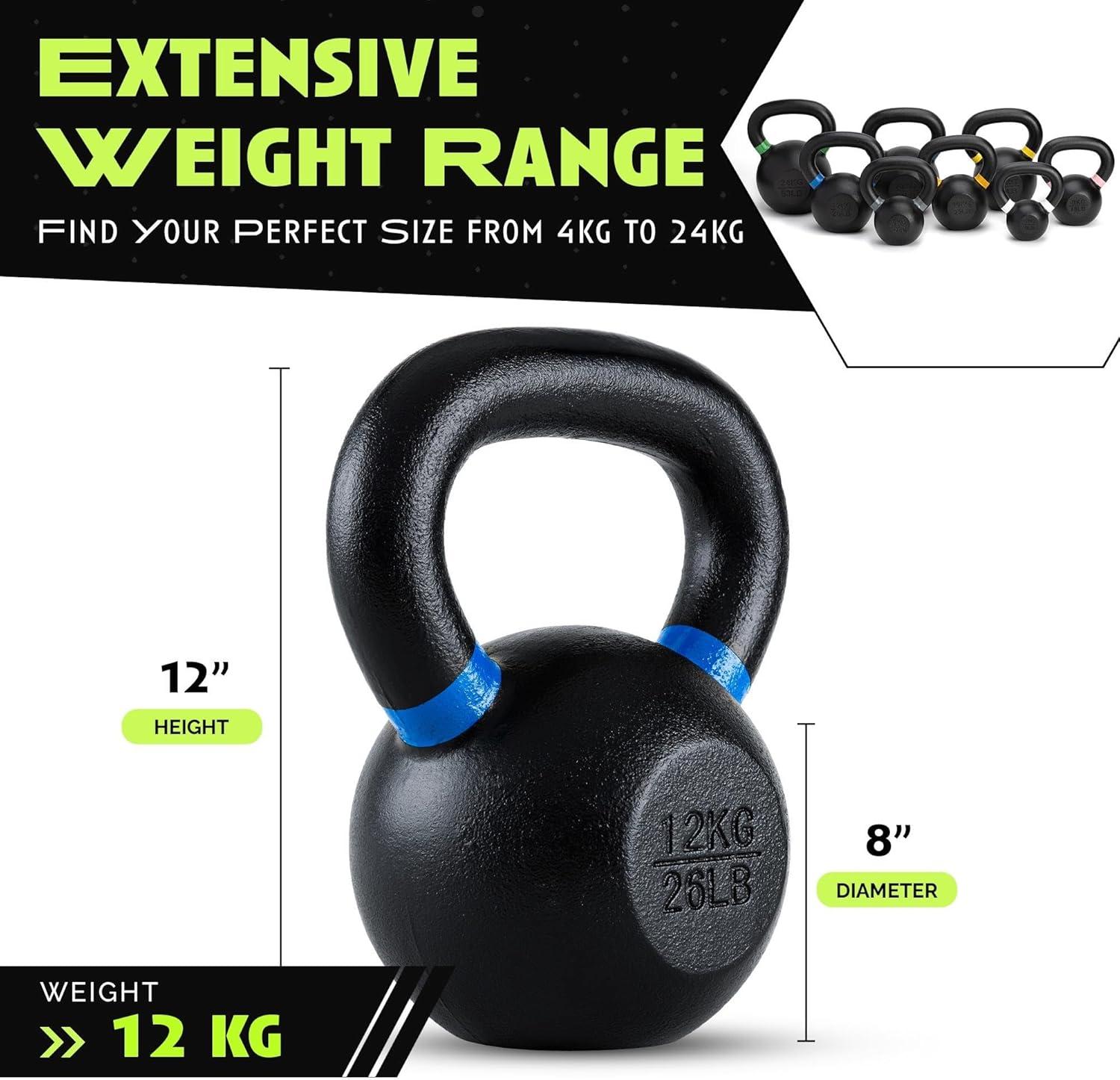 image:imageRage Fitness Single Cast Iron Kettlebell Powder Coated Wide Handle Weights for Core amp Glute Workouts Swings Squats Deadlifts Strength Endurance amp Flexibility for Men amp WomenRage 20