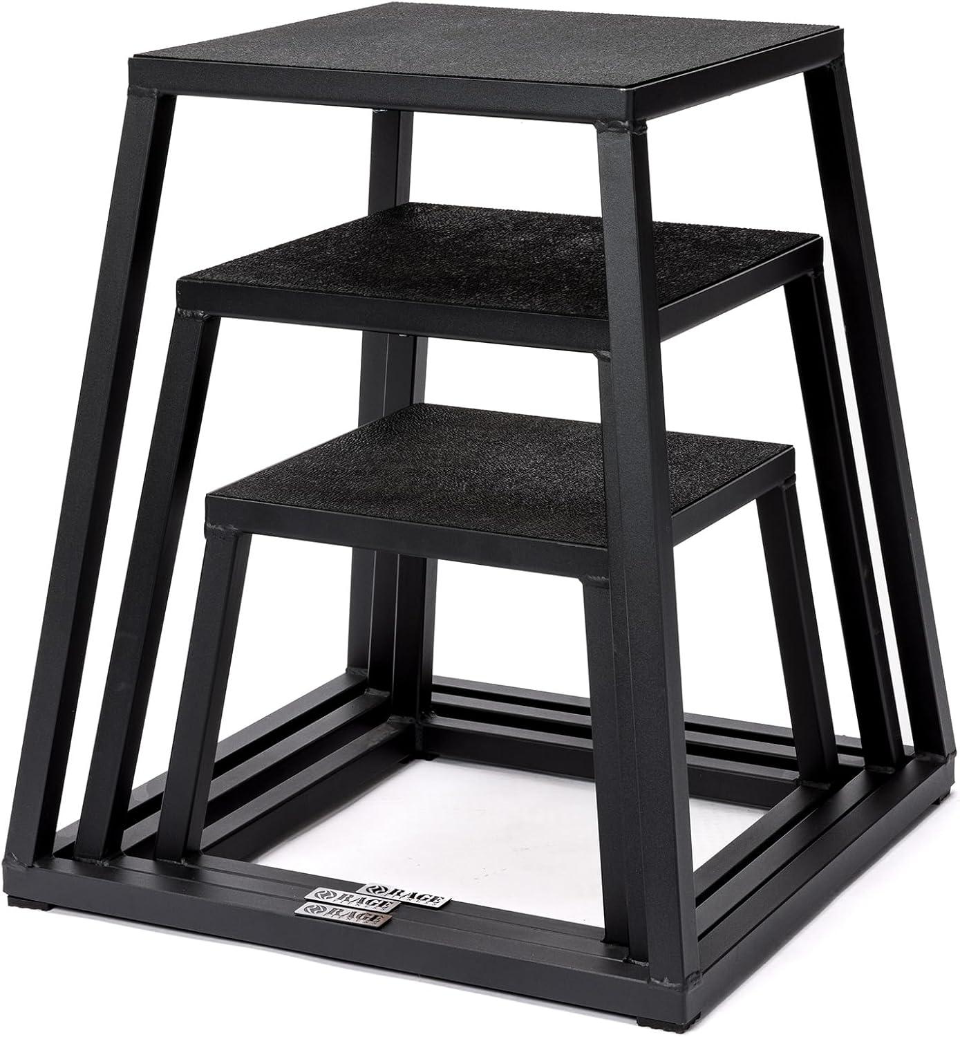 image:imageRage Fitness Steel Plyo Box 121824 Inch High AntiSlip PreAssembled Plyometric Jump Box for Home Gym Conditioning and Strength Training Sold Individually Plyometric Platform Step12 INCH
