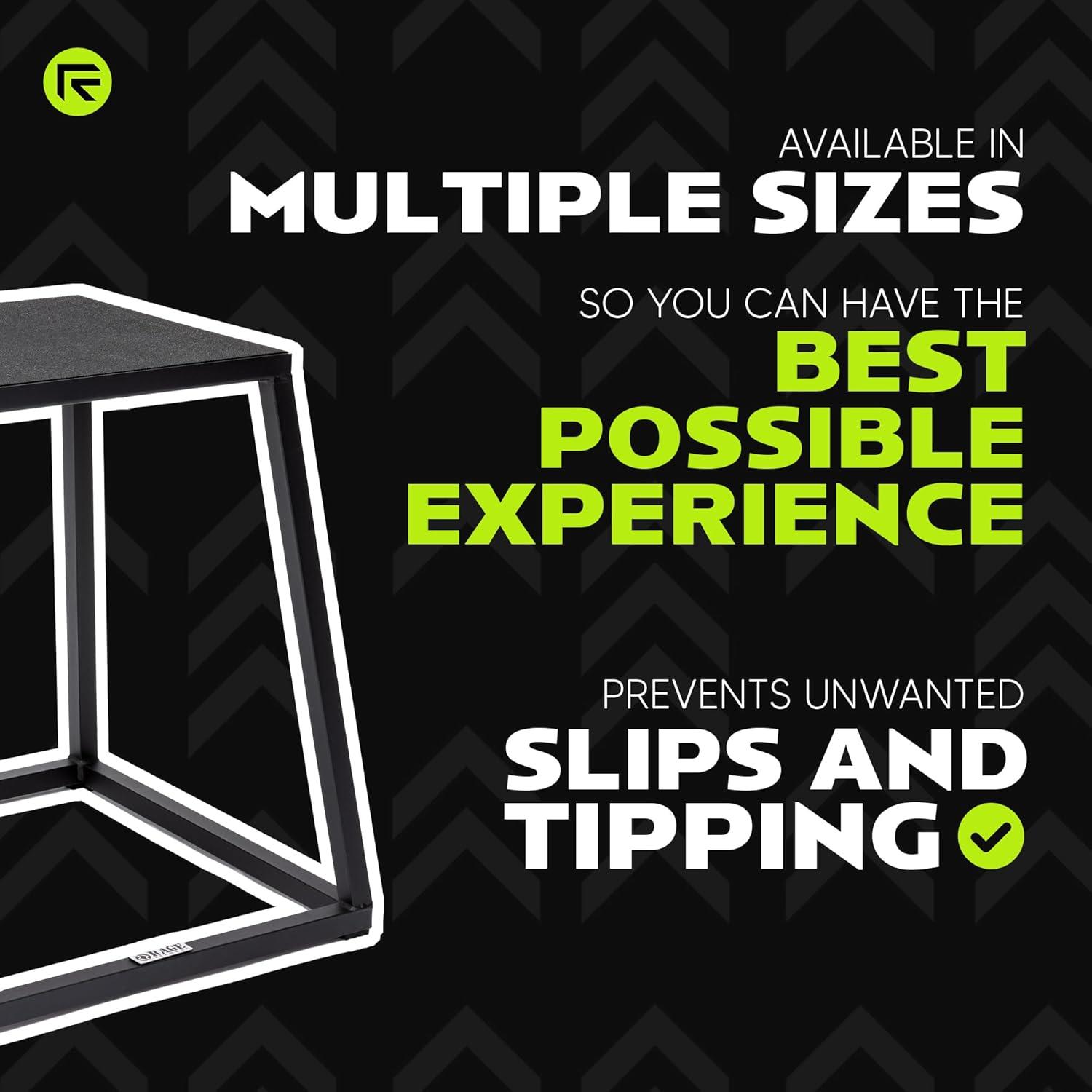 image:imageRage Fitness Steel Plyo Box 121824 Inch High AntiSlip PreAssembled Plyometric Jump Box for Home Gym Conditioning and Strength Training Sold Individually Plyometric Platform Step12 INCH