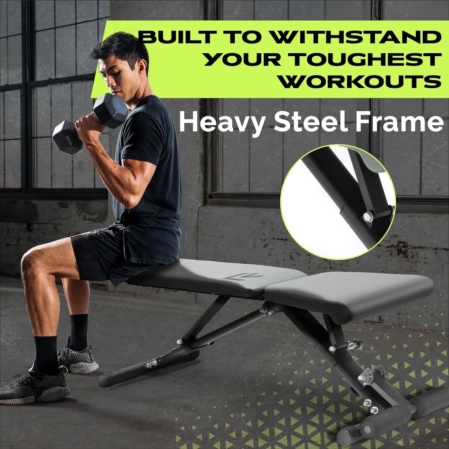 image:imageRage Fitness Weight Bench Press Seat Folding Bench for Home Gym Adjustable Bench for Weight Lifting Strength Training Bench for Full Body Workout Incline Decline Workout Bench Stable Gym Bench