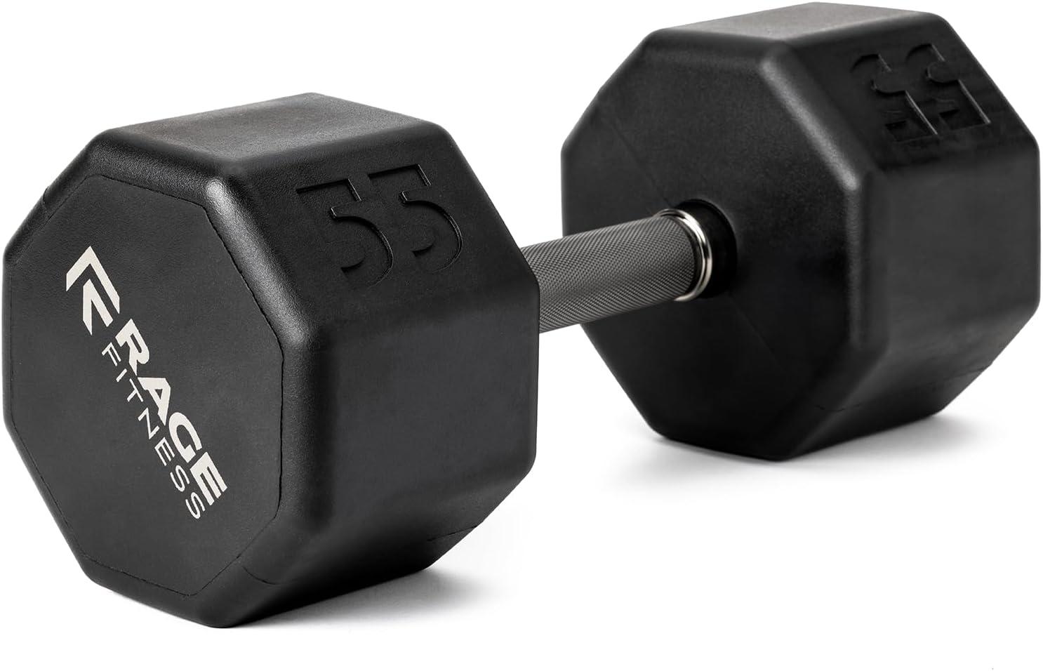 image:imageRubber Coated Dumbbells No Roll Design EasyGrip Steel Knurled Handle Weights Dumbbells Set for Strength Training Ideal Weights Set for Home Gym 1060 LBS SOLD INDIVIDUALLYGreen Octo