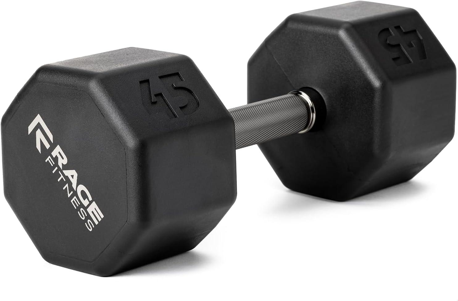 image:imageRubber Coated Dumbbells No Roll Design EasyGrip Steel Knurled Handle Weights Dumbbells Set for Strength Training Ideal Weights Set for Home Gym 1060 LBS SOLD INDIVIDUALLYGreen Octo