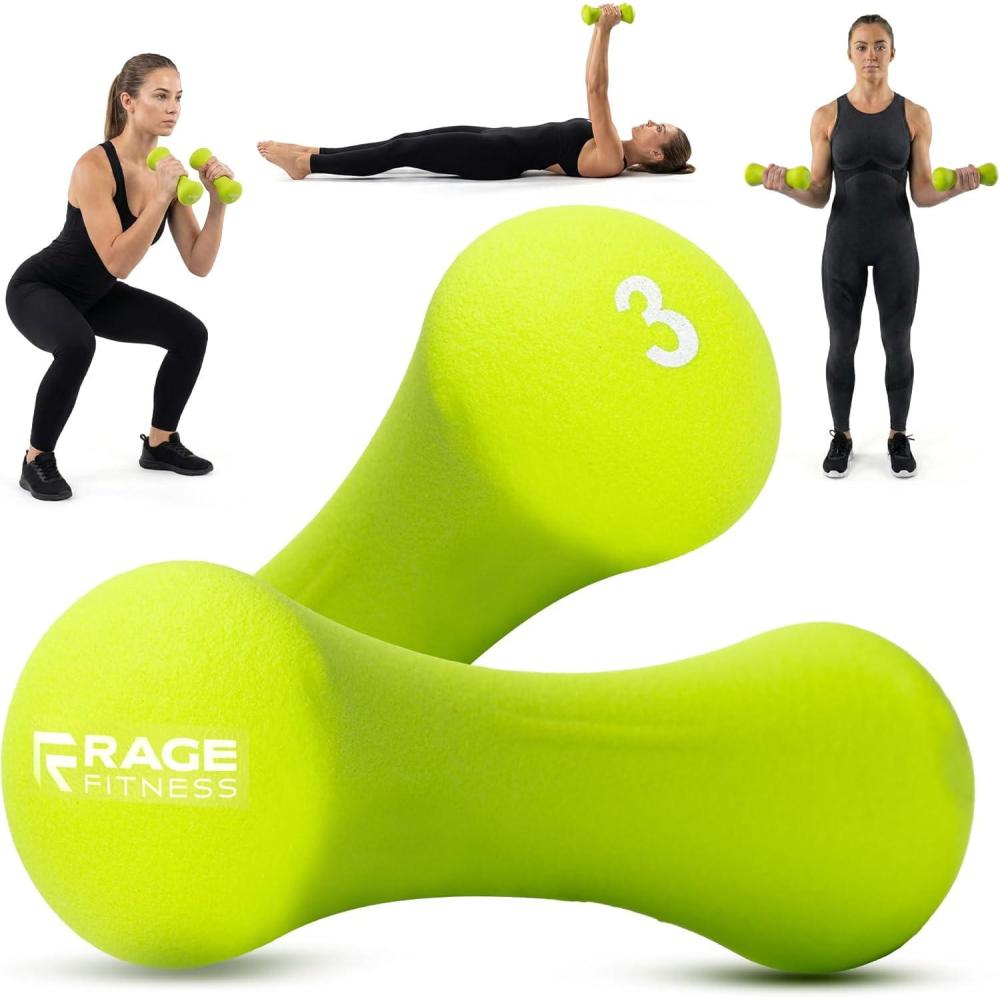 image:imageRage Fitness Dumbbell Hand Weight Sold in Pairs PVC Coated Texturized Rubber Exercise amp Fitness Dumbbell for Home Gym Equipment Workouts Strength Training amp AntiSlip Free Weights for Women MenGray 50 Pounds