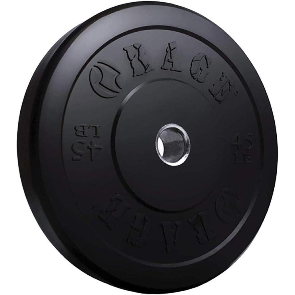 image:imageRage Fitness Olympic Bumper Plates Rubber Formula With Steel Insert 10lb 15lb 25lb 35lb 45lb SOLD INDIVIDUALLY Olympic Weight Plates for Strength Training Bench Press Squats Powerlifting45 lb