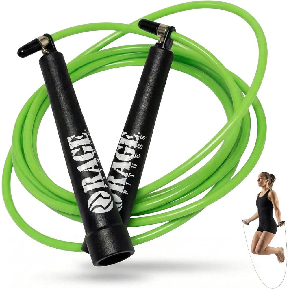 image:imageRage Fitness R2 Jump Rope Green PVC Training Rope with Speed Bearing Handles