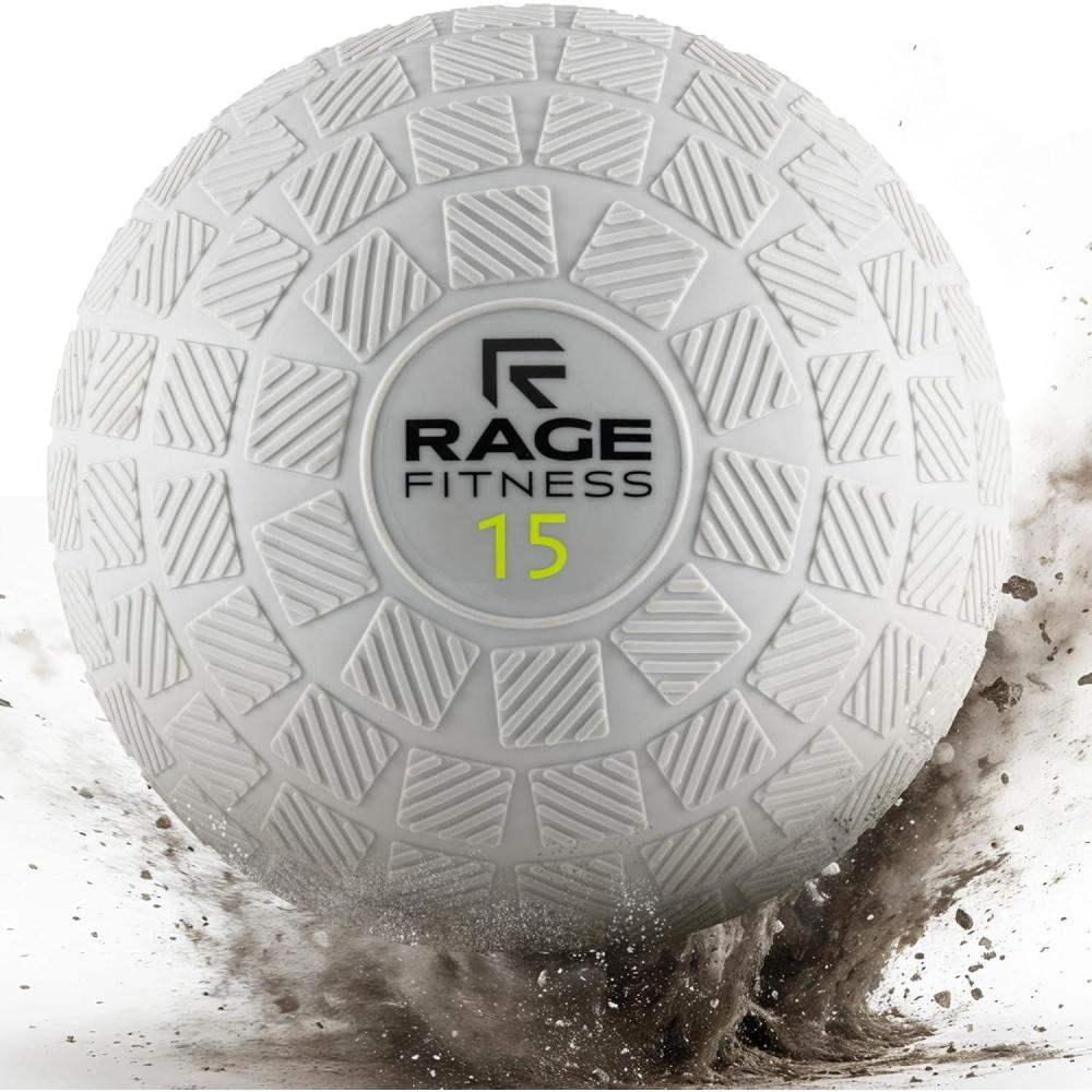 image:imageRage Fitness Slam Ball10 15 20lb Medicine Balls Tread Texture For Firm Grip Full Body Workout Dynamic Weighted Balls for Exercise Smash Balls for Strength Conditioning Cardio and Core Workouts15 lb