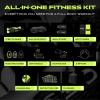 Ex Kit Home Gym Equipment with Carry Bag – 10Pcs Resistance Bands Kit with Handles, Door Anchor, Jump Rope, Booty Bands & More – Full Body Workout Bands Set for Strength, Cardio & Flexibility(Black)