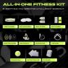 Ex Kit Home Gym Equipment with Carry Bag – 10Pcs Resistance Bands Kit with Handles, Door Anchor, Jump Rope, Booty Bands & More – Full Body Workout Bands Set for Strength, Cardio & Flexibility(Gray)