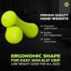 Rage Fitness Dumbbell Hand Weight (Sold in Pairs), PVC Coated, Texturized Rubber Exercise & Fitness Dumbbell for Home Gym Equipment Workouts Strength Training & Anti-Slip Free Weights for Women, Men(Green 3.0 Pounds)