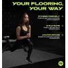 Rage Fitness Gym Flooring Set, Interlocking Floor Mat with Borders, 0.25” Thick Rubber Floor Mats for Home Workout, 6 Square Tiles, 10 Edges, Gray Floor Tiles for Garage, Playroom, Home Gym