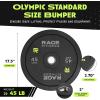 Rage Fitness Olympic Bumper Plate (10lb, 15lb, 25lb, 35lb, 45lb – SOLD INDIVIDUALLY), Rubber Formula With Steel Insert, Strength Training, Bench Press, Squats, Powerlifting, Weight Training, Home Gym
