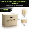Rage Fitness Plyo Cube, Wooden Plyo Box, 3 in 1 Plyo Jump Box, Jump Training Equipment, Workout Step Platform, Fitness Block for Home and Gym, 20’’ 24’’ 30’’