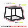 Rage Fitness Steel Plyo Box 12-18-24 Inch High Anti-Slip Pre-Assembled Plyometric Jump Box for Home Gym Conditioning and Strength Training (Sold Individually) Plyometric Platform Step(12 INCH)