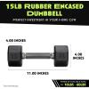 Rubber Coated Dumbbells – No Roll Design Easy-Grip Steel Knurled Handle, Weights Dumbbells Set for Strength Training – Ideal Weights Set for Home Gym – 10-60 LBS SOLD INDIVIDUALLY(Green Octo)