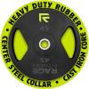 Rage Fitness Cast Iron Weight Plates, Rubber Coated, 2″ Steel Insert (5lb, 10lb, 25lb, 45lb – SOLD INDIVIDUALLY), Rubber Weight Plates for Strength Training, Bench Press, Squats, Powerlifting(45 Pounds)