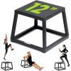 Rage Fitness Steel Plyo Box 12-18-24 Inch High Anti-Slip Pre-Assembled Plyometric Jump Box for Home Gym Conditioning and Strength Training (Sold Individually) Plyometric Platform Step(12 INCH)