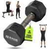 Rubber Coated Dumbbells – No Roll Design Easy-Grip Steel Knurled Handle, Weights Dumbbells Set for Strength Training – Ideal Weights Set for Home Gym – 10-60 LBS SOLD INDIVIDUALLY(Green Octo)