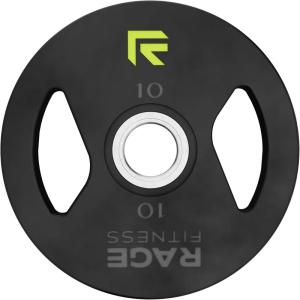 Rage Fitness Cast Iron Weight Plates, Rubber Coated, 2″ Steel Insert (5lb, 10lb, 25lb, 45lb – SOLD INDIVIDUALLY), Rubber Weight Plates for Strength Training, Bench Press, Squats, Powerlifting(10 Pounds)