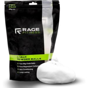Rage Fitness Gym Chalk | Magnesium Carbonate Athletic Chalk for Excellent Grip – Gym Workout Grip Chalk for Weightlifting & Gymnastics.(Chalk Balls)