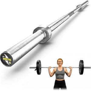 Rage Fitness Olympic Training Barbell – 6FT 15LB (300LB Capacity) OR 7FT 45LB (1500LB Capacity) – Home & Commercial Gym Weightlifting Bar for Squats, Deadlifts, Bench Press & Strength Training(7′)