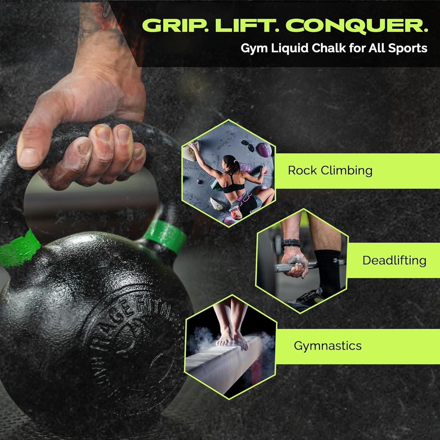 image:imageRage Fitness Gym Liquid Chalk Magnesium Carbonate Athletic Chalk for Excellent Grip Gym Workout Grip Chalk Weightlifting Gymnastics100 mL