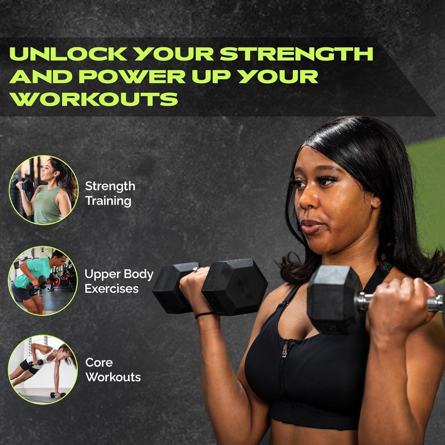 image:imageRage Fitness Rubber Coated Dumbbells No Roll Design EasyGrip Steel Knurled Handle Weights Dumbbells Set for Strength Training Ideal Weights Set for Home Gym SOLD INDIVIDUALLY Black