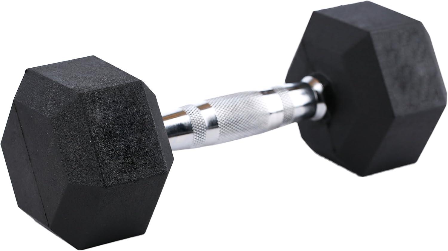 image:imageRage Fitness Rubber Coated Dumbbells No Roll Design EasyGrip Steel Knurled Handle Weights Dumbbells Set for Strength Training Ideal Weights Set for Home Gym SOLD INDIVIDUALLY Black