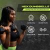 Rage Fitness Rubber Coated Dumbbells – No Roll Design Easy-Grip Steel Knurled Handle, Weights Dumbbells Set for Strength Training – Ideal Weights Set for Home Gym – SOLD INDIVIDUALLY – Black